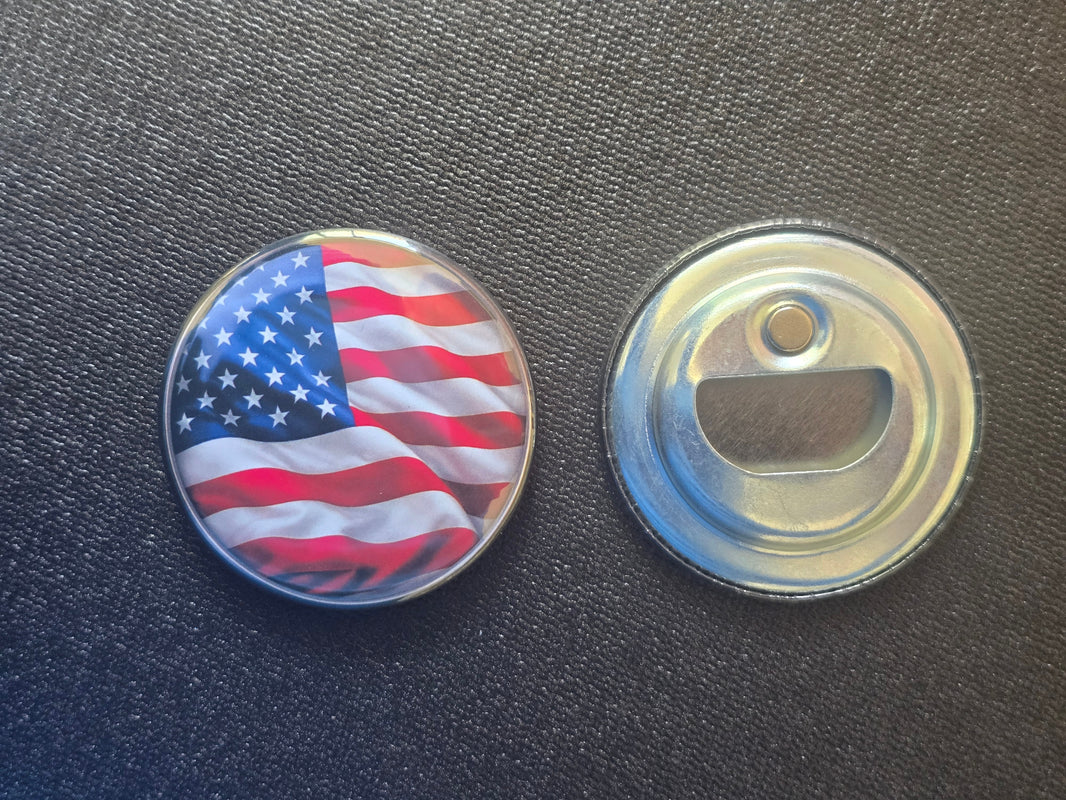 Patriotic American Flag Waving Magnetic Bottle Opener