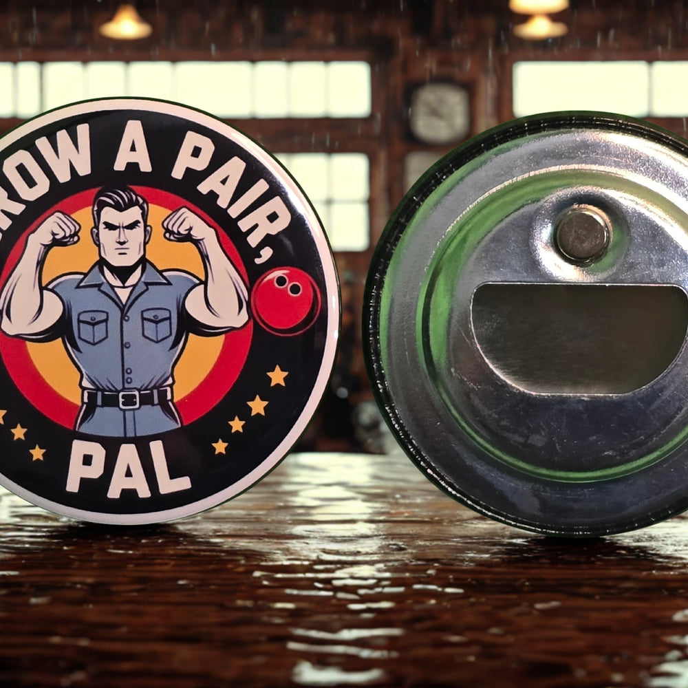 '50s Retro "Grow A Pair, Pal" 2.25-Inch Stamped Magnetic Bottle Opener