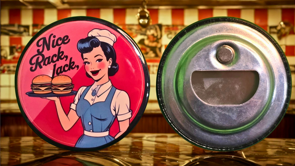 '50s Retro "Nice Rack, Jack" - Magnetic Bottle Opener (2.25 in)