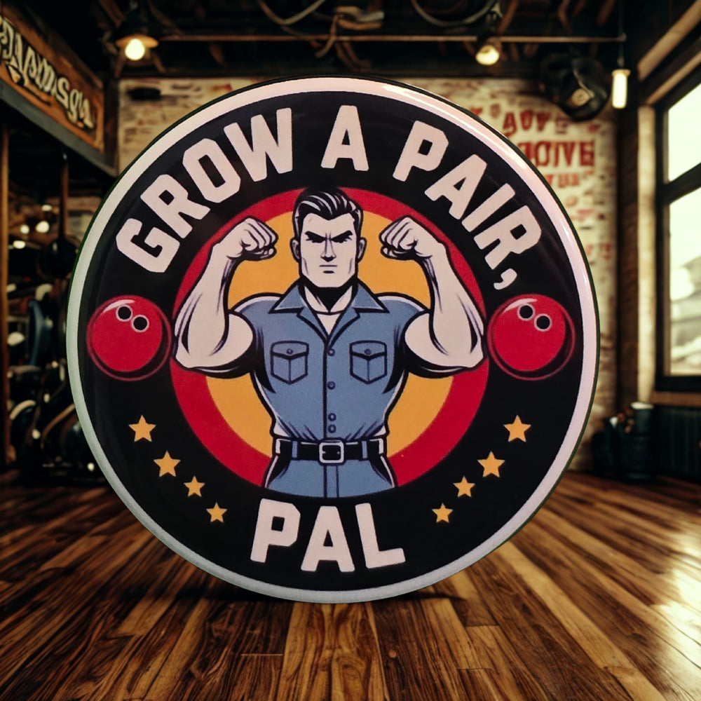 '50s Retro "Grow A Pair, Pal" 2.25-Inch Stamped Magnetic Bottle Opener