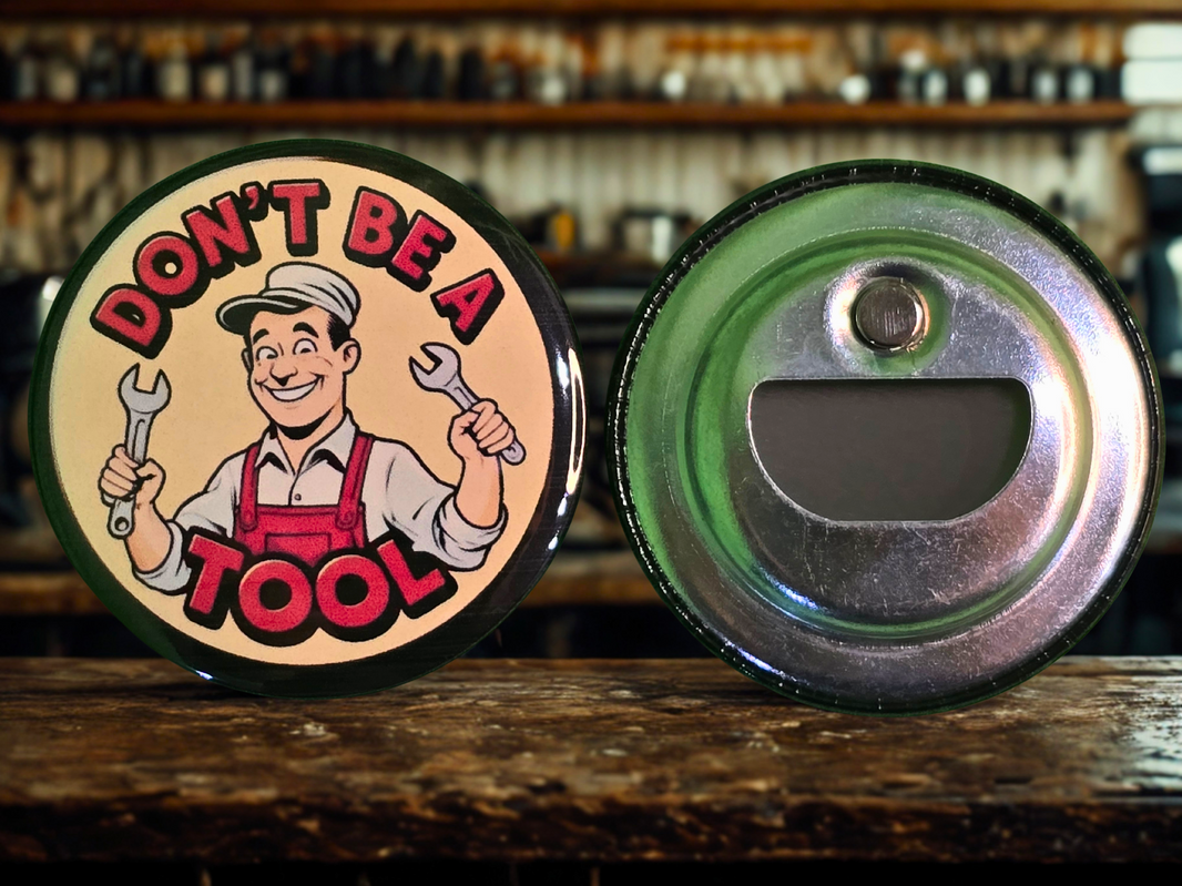 Don't Be a Tool - '50s Stamped Magnetic Bottle Opener (2.25 in)