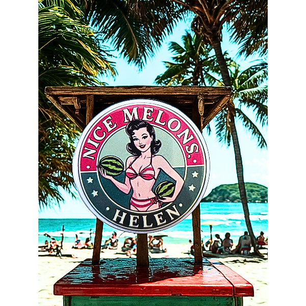 '50s Retro "Nice Melons, Helen"  2.25-Inch Stamped Bottle Opener