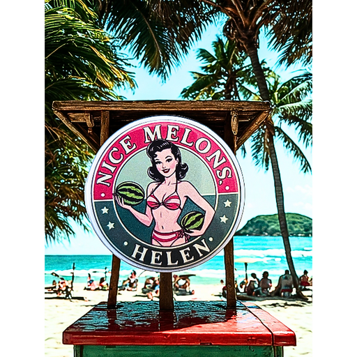 '50s Retro "Nice Melons, Helen"  2.25-Inch Stamped Bottle Opener