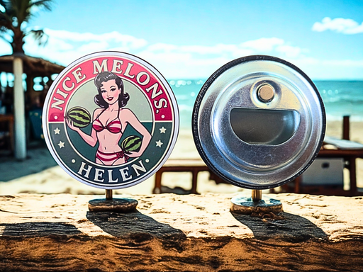 '50s Retro "Nice Melons, Helen"  2.25-Inch Stamped Bottle Opener