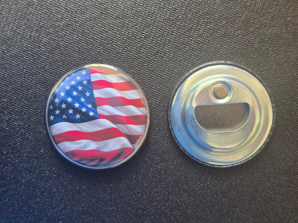 Patriotic American Flag Waving Magnetic Bottle Opener