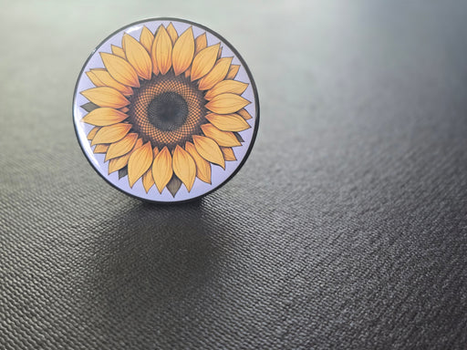 Custom pocket mirror with sunflower photo design
