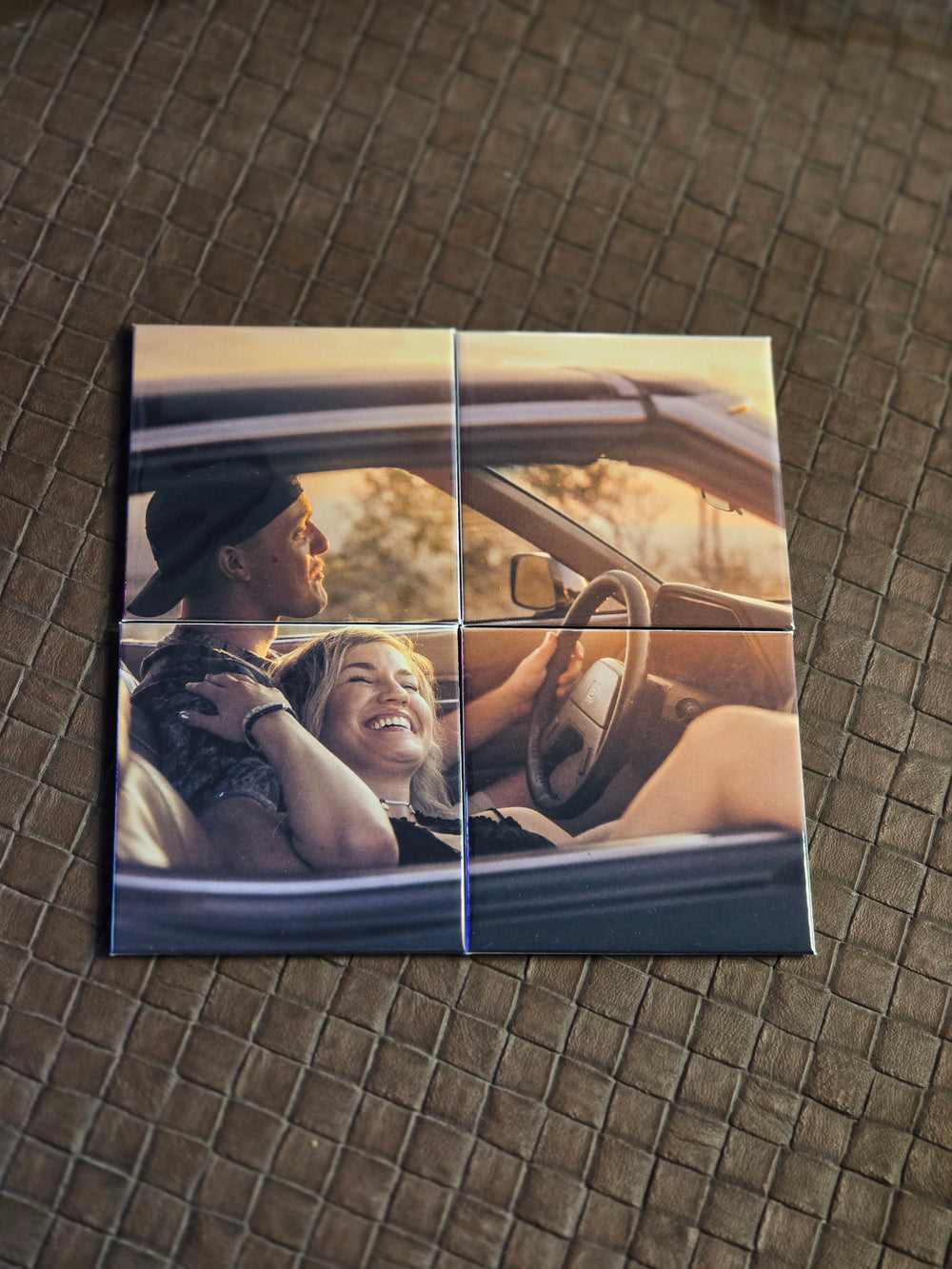 4-Piece Puzzle Magnet Set - couple photo assembled