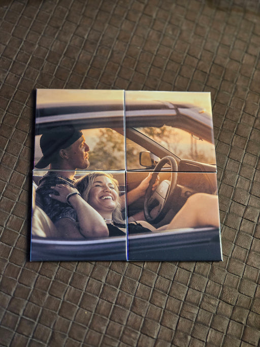 4-Piece Puzzle Magnet Set - couple photo assembled