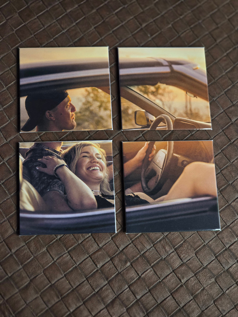 4-Piece Puzzle Magnet Set - couple photo separated