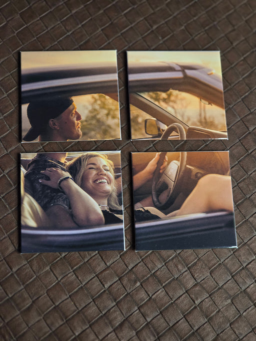 4-Piece Puzzle Magnet Set - couple photo separated