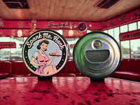'50s Retro "Spank Me, Hank" 2.25-Inch Stamped Magnetic Bottle Opener