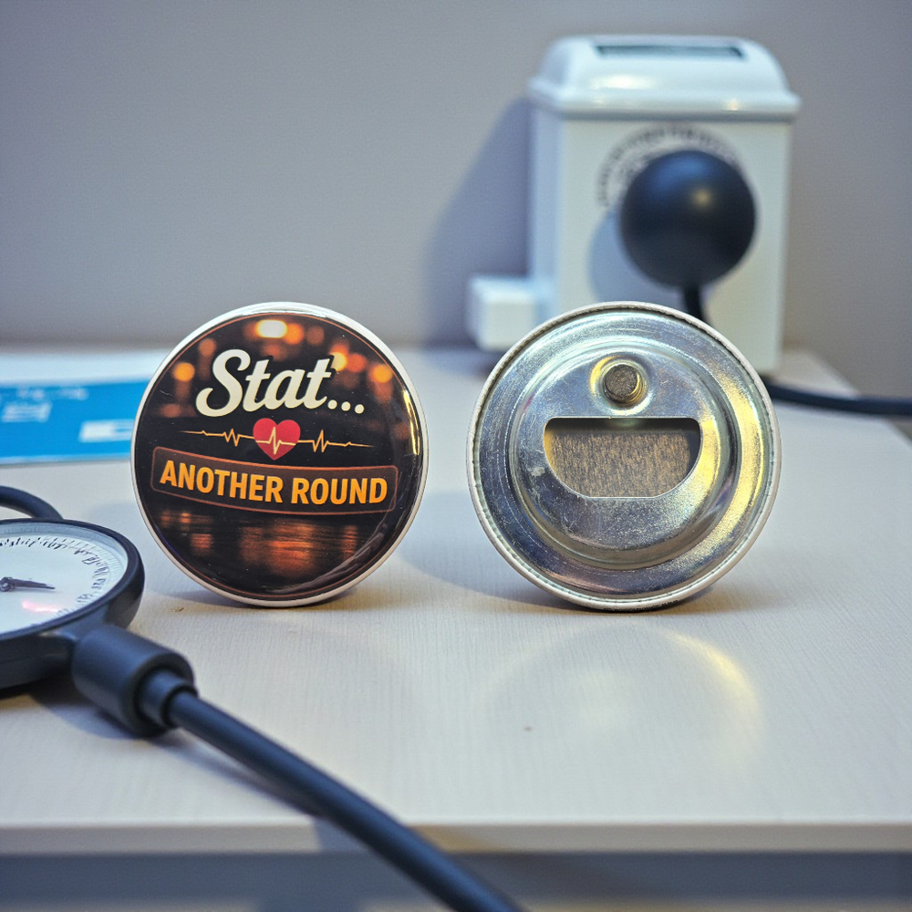 Stat Another Round Bottle Opener front and back view